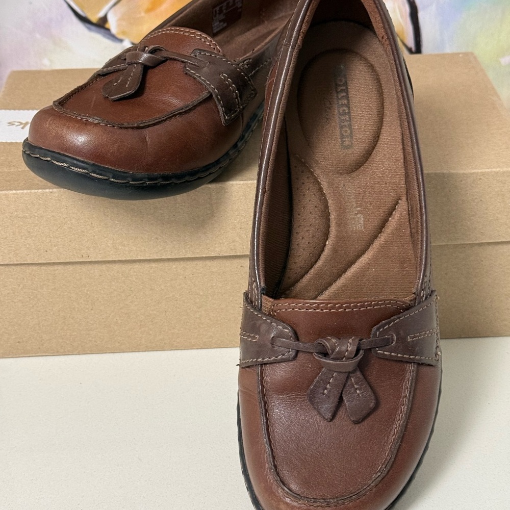 Clark Brown Leather Loafers